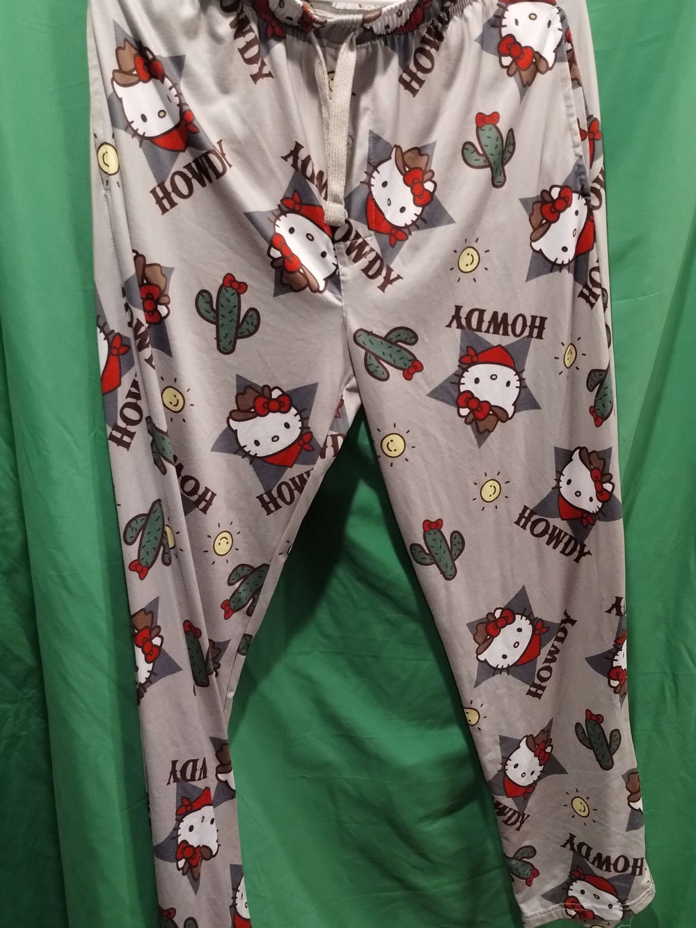 Sanrio Hello Kitty 'Howdy' Gray and Red Kids Pajama Pants